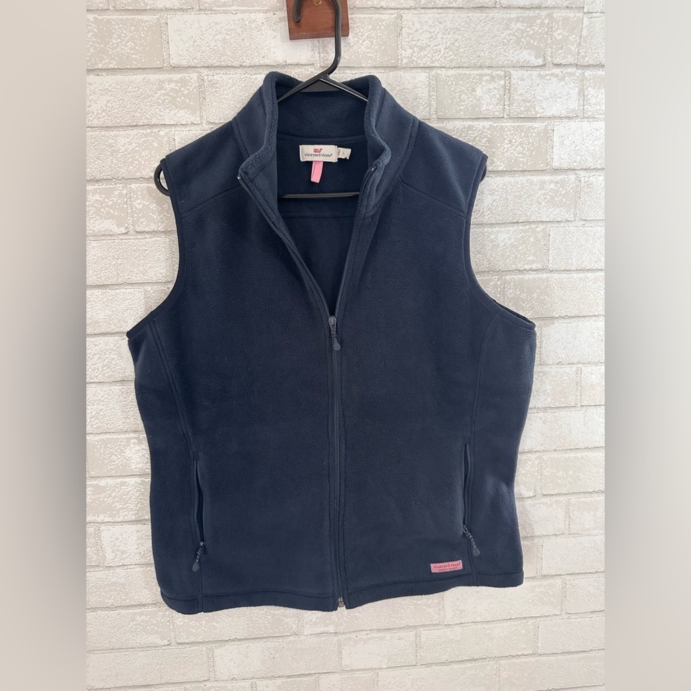 Vineyard Vines Martha’s Vineyard Fleece Vest Women's Navy Blue Size Large